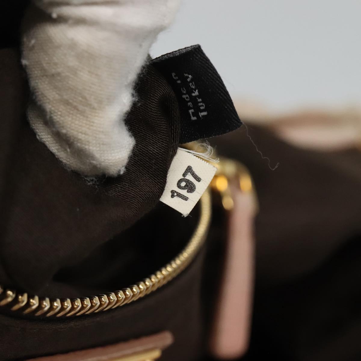 Miu Miu Tote Bag Leather 2way Pink Gold Auth yk17069