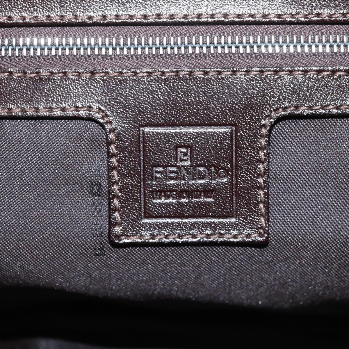 FENDI Zucca Canvas Croissant Shoulder Bag Black Brown Auth yk17081AV