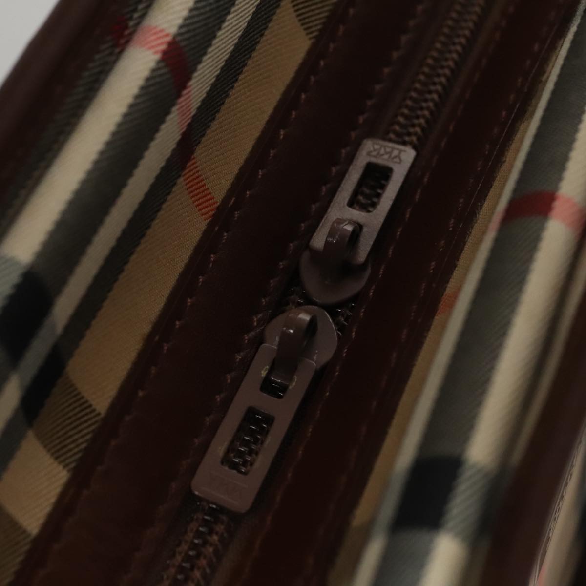 Burberrys Nova Check Boston Bag Canvas Beige Auth yk17113