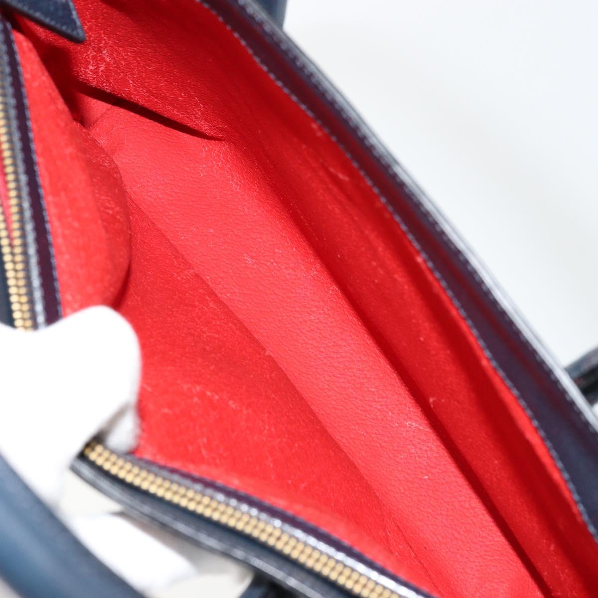 CELINE Hand Bag Leather Navy Auth yk17129