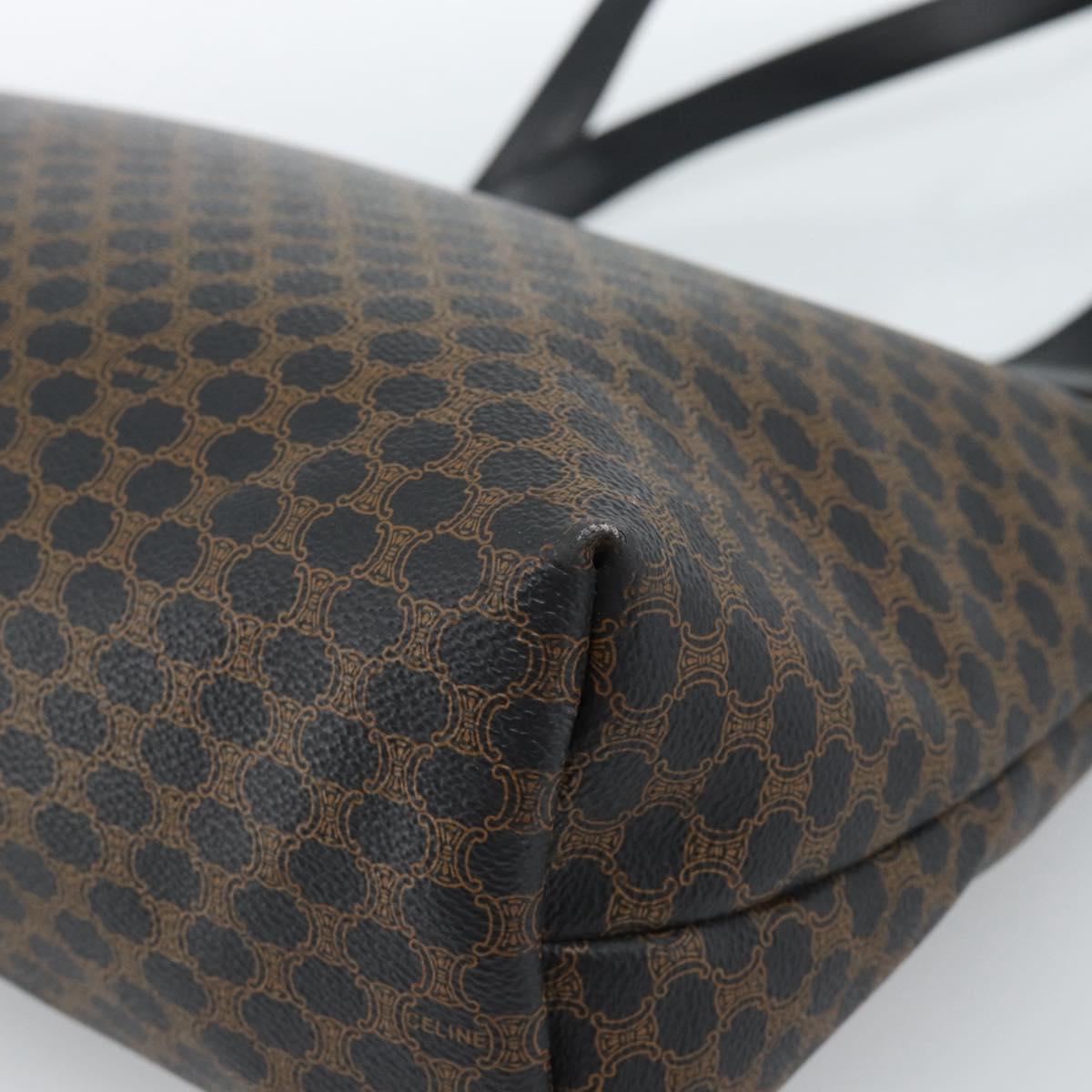 CELINE Macadam Canvas Tote Bag PVC Leather Black Auth yk17145