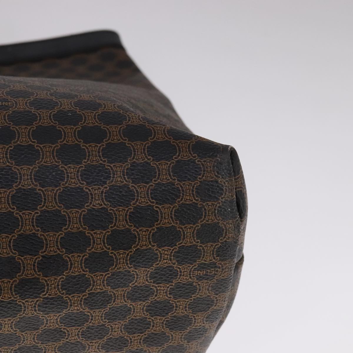 CELINE Macadam Canvas Tote Bag PVC Leather Black Auth yk17145