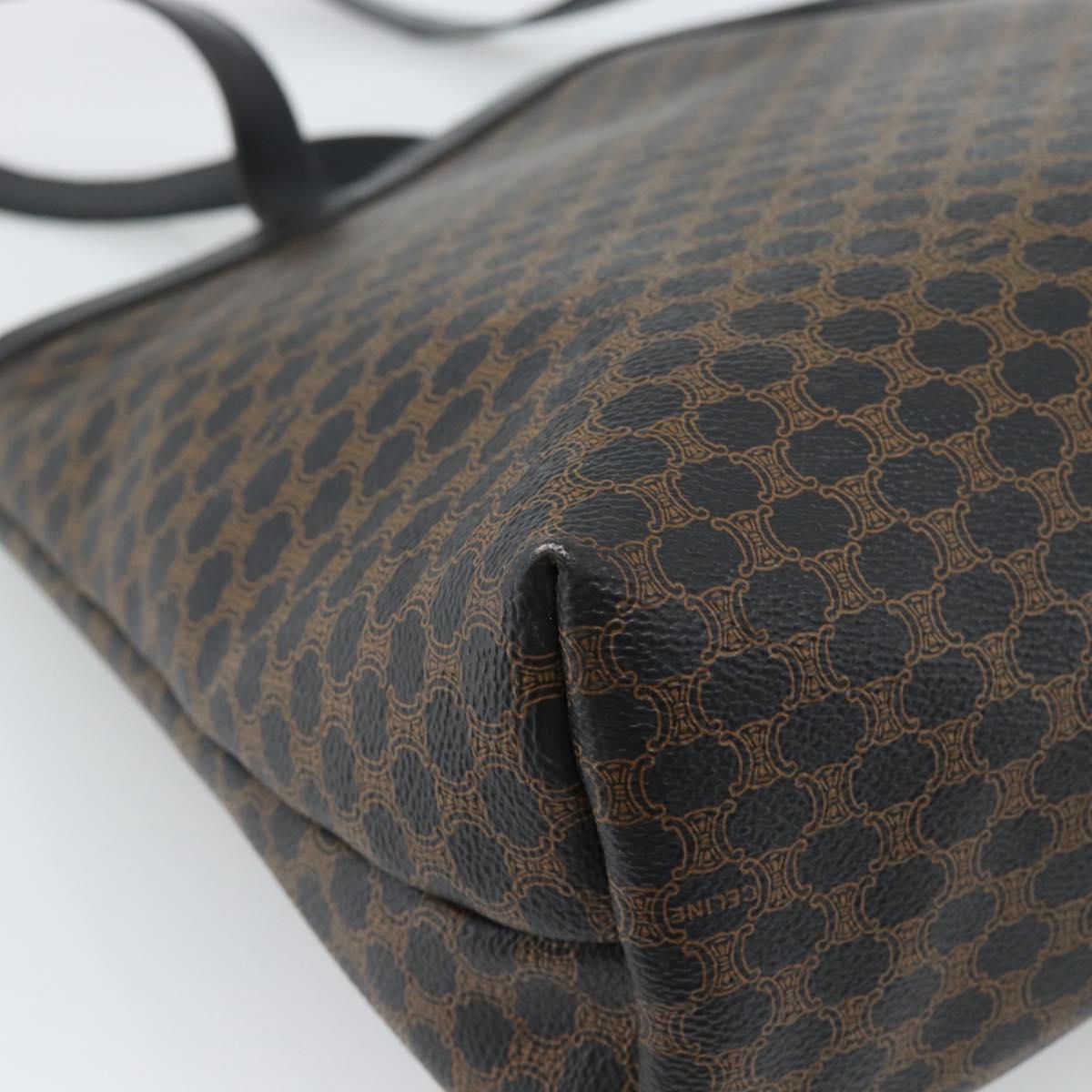 CELINE Macadam Canvas Tote Bag PVC Leather Black Auth yk17145