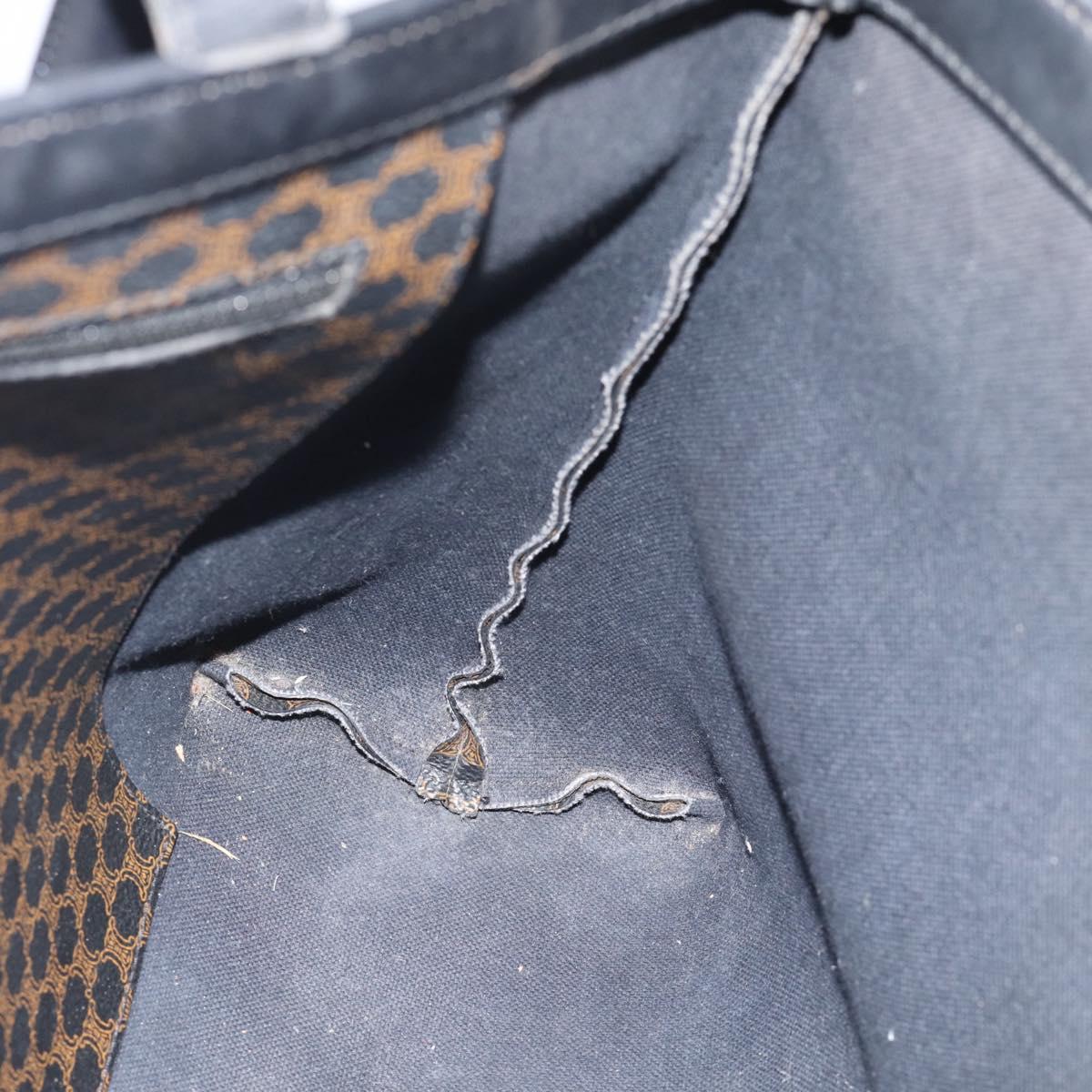 CELINE Macadam Canvas Tote Bag PVC Leather Black Auth yk17145