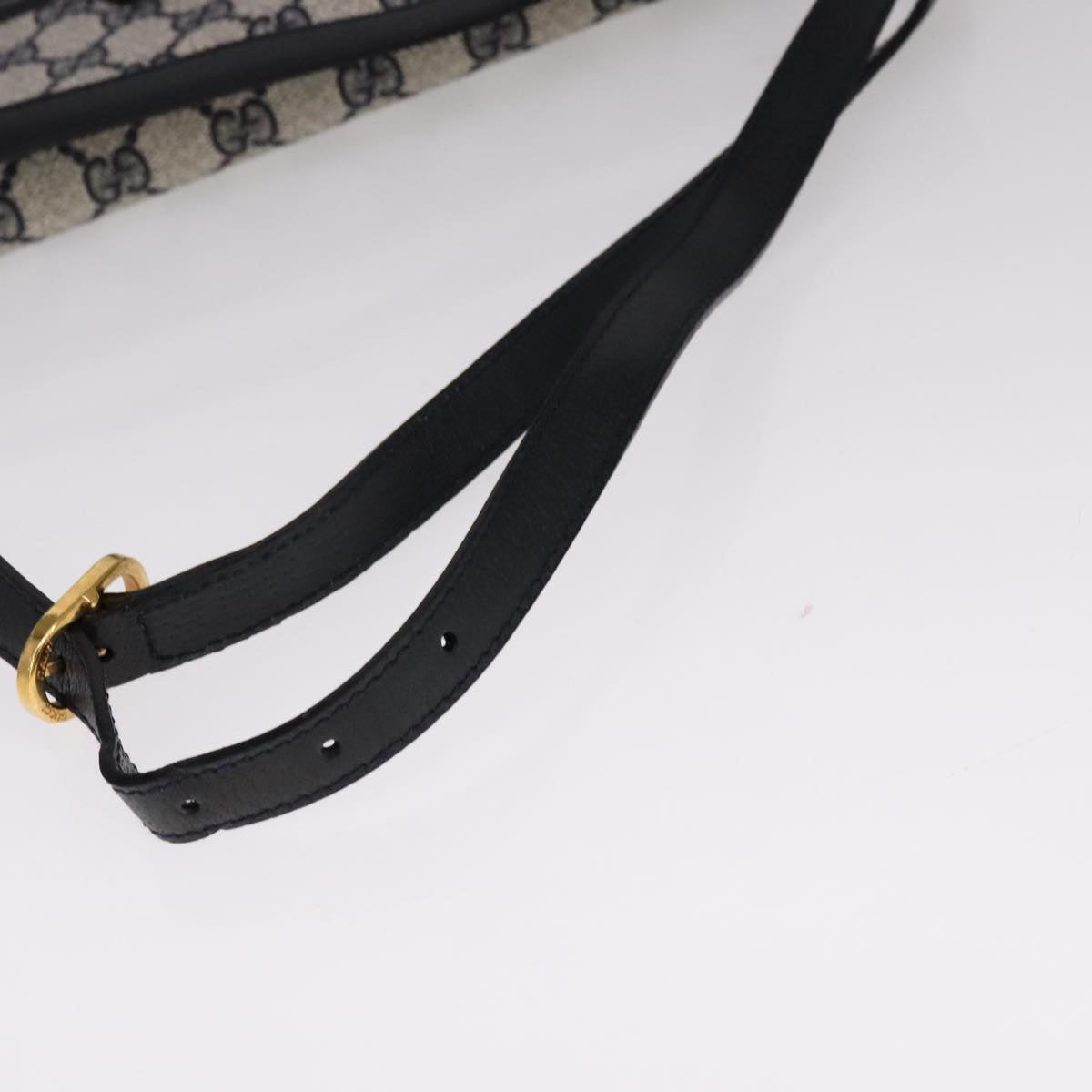 GUCCI GG Supreme Sherry Line Shoulder Bag PVC Red Navy Auth yk17172