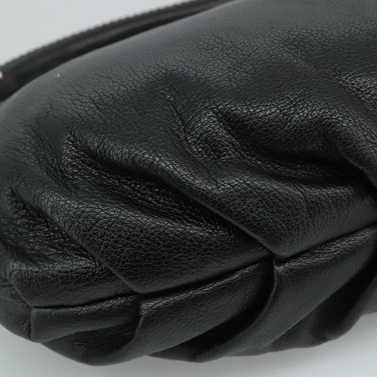 Salvatore Ferragamo Fringe Hand Bag Leather Black Auth yk17180