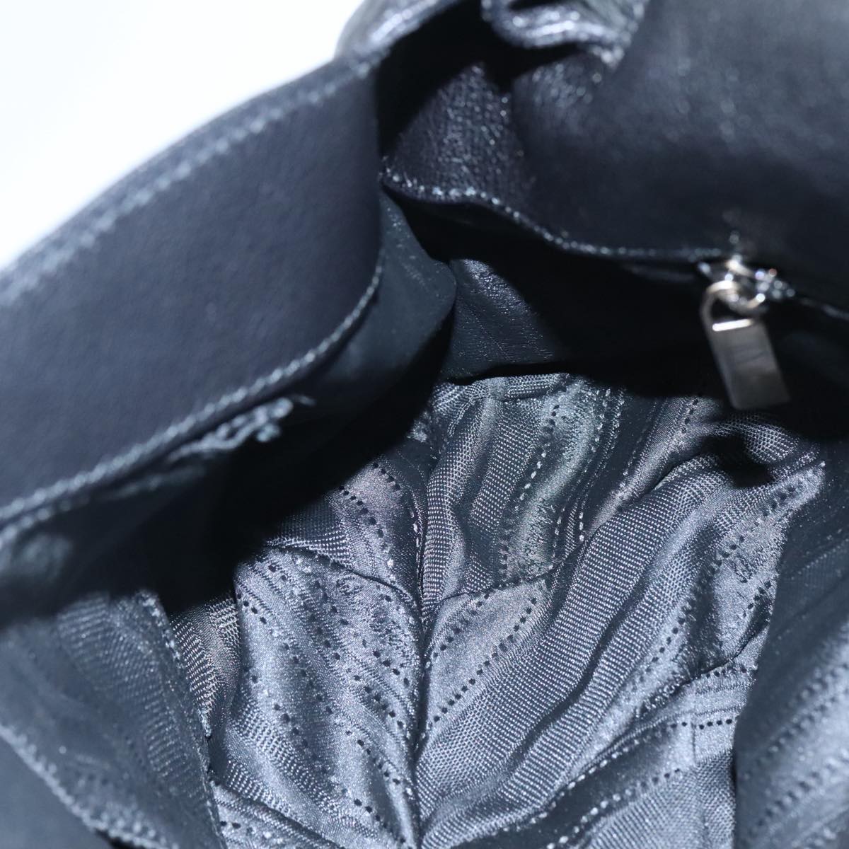 Salvatore Ferragamo Fringe Hand Bag Leather Black Auth yk17180