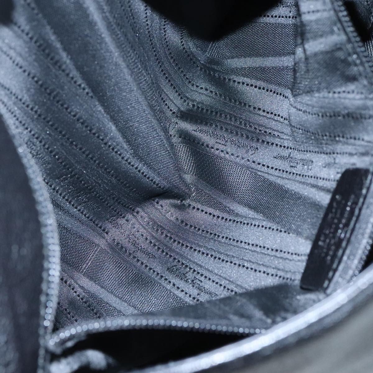 Salvatore Ferragamo Fringe Hand Bag Leather Black Auth yk17180