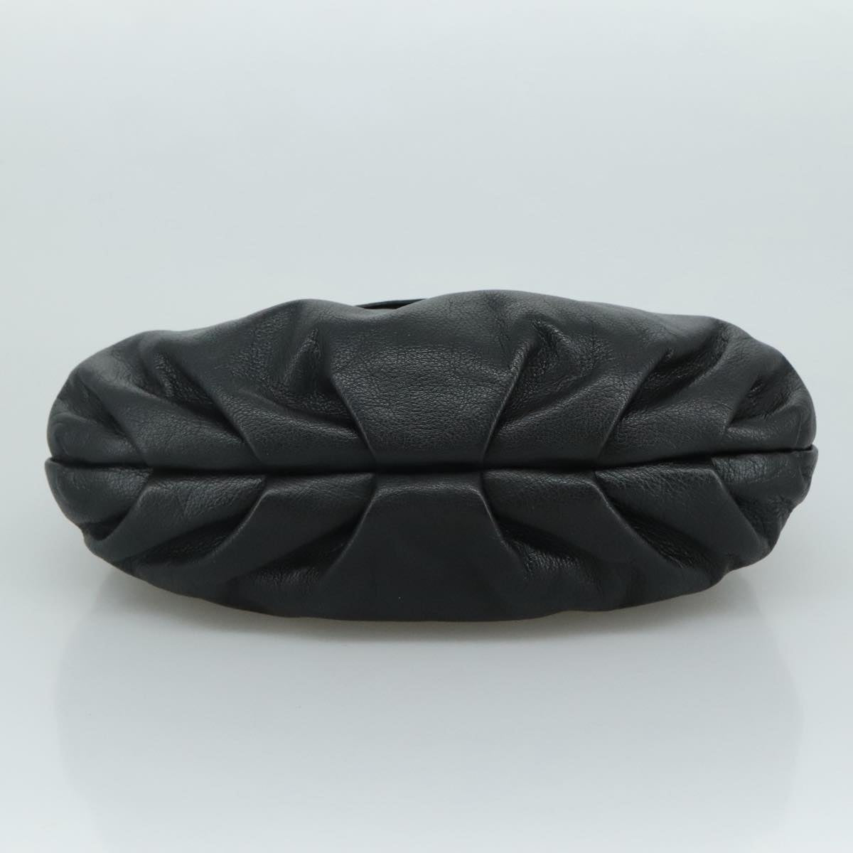 Salvatore Ferragamo Fringe Hand Bag Leather Black Auth yk17180