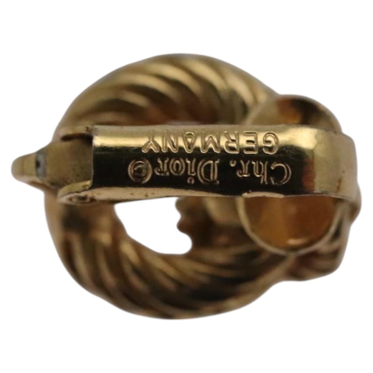 Christian Dior Earring metal Gold Auth yk17216