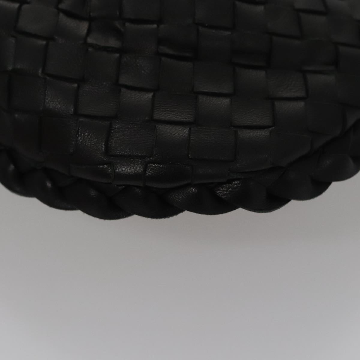 BOTTEGA VENETA INTRECCIATO Mini Hobo Hand Bag Leather Black 189227 Auth yk17218AM