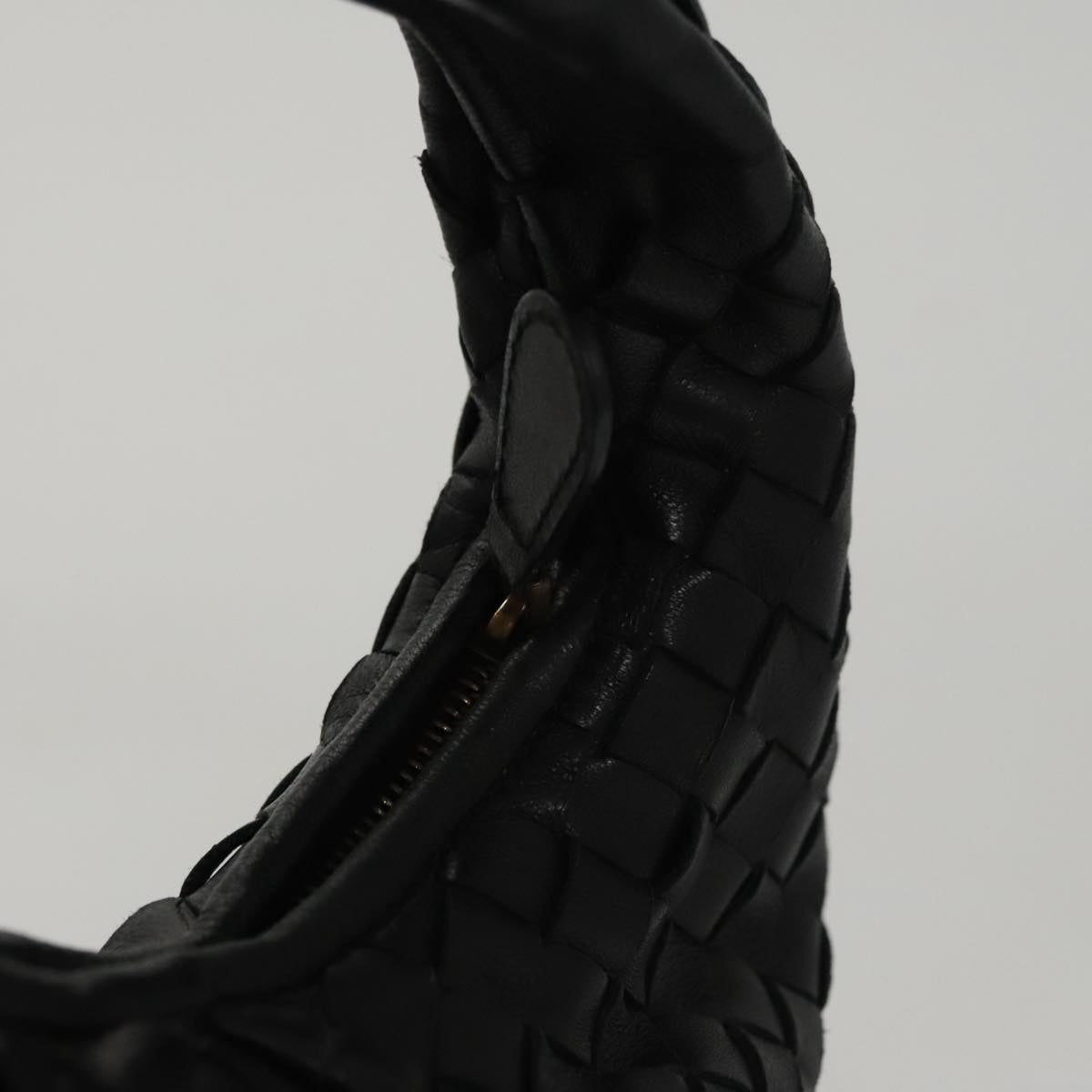 BOTTEGA VENETA INTRECCIATO Mini Hobo Hand Bag Leather Black 189227 Auth yk17218AM