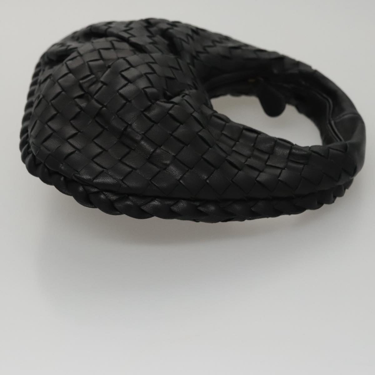BOTTEGA VENETA INTRECCIATO Mini Hobo Hand Bag Leather Black 189227 Auth yk17218AM