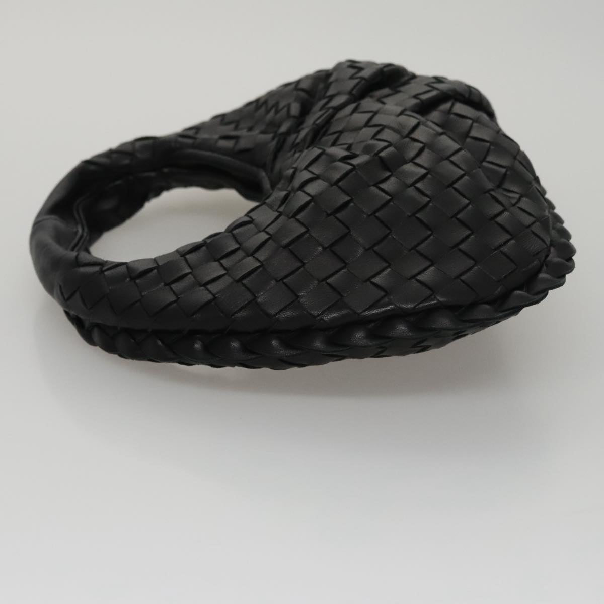 BOTTEGA VENETA INTRECCIATO Mini Hobo Hand Bag Leather Black 189227 Auth yk17218AM