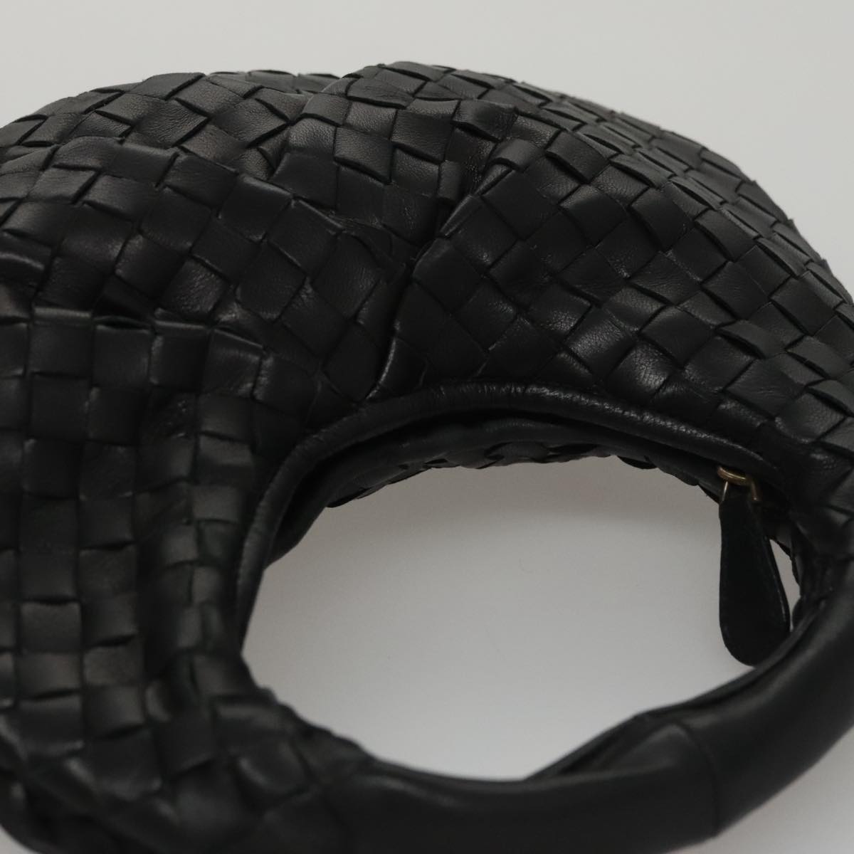 BOTTEGA VENETA INTRECCIATO Mini Hobo Hand Bag Leather Black 189227 Auth yk17218AM