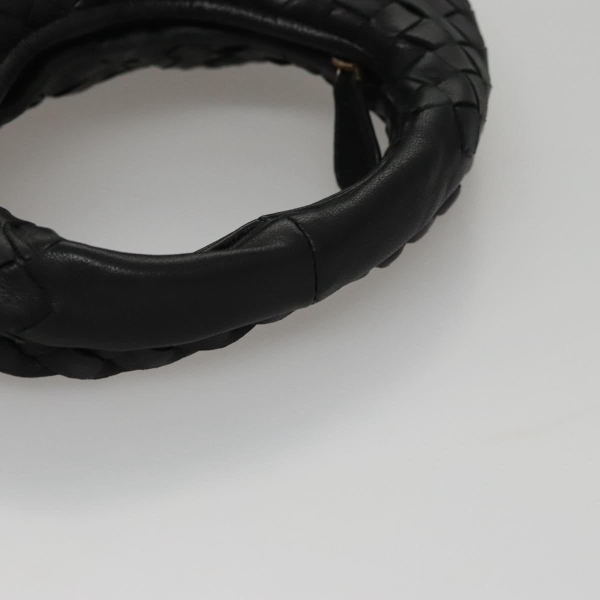 BOTTEGA VENETA INTRECCIATO Mini Hobo Hand Bag Leather Black 189227 Auth yk17218AM