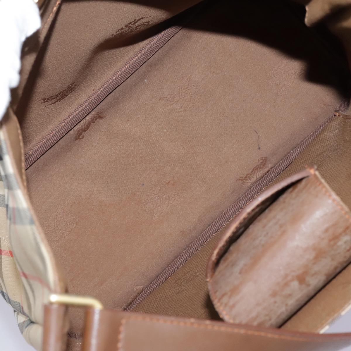 Burberrys Nova Check Shoulder Bag Canvas Beige Auth yk17224