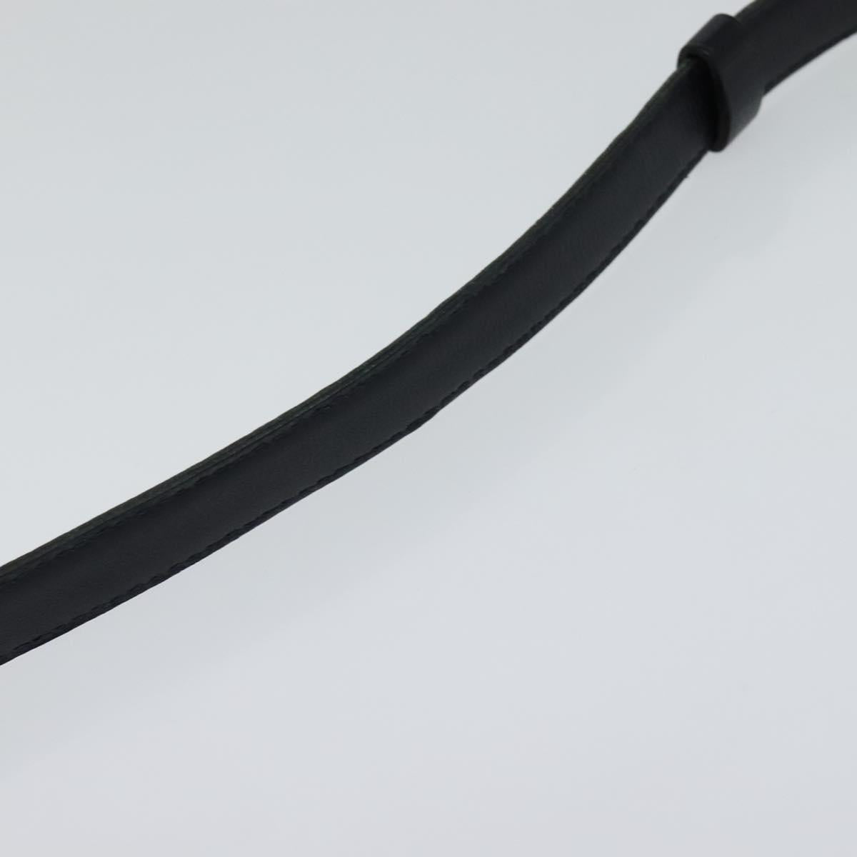CHANEL COCO Mark Belt Leather 26.4"" Black Gold CC Auth yk17305