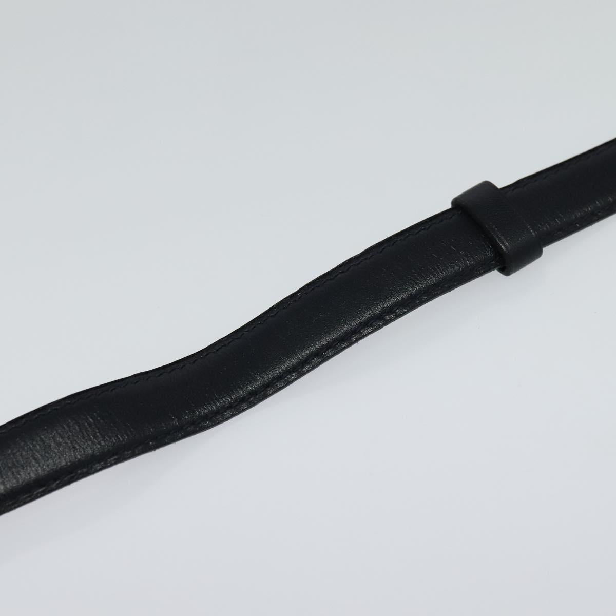 CHANEL COCO Mark Belt Leather 26.4"" Black Gold CC Auth yk17305