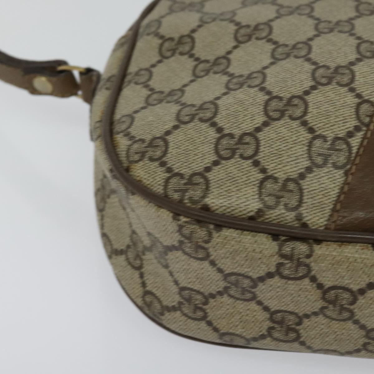 GUCCI GG Supreme Web Sherry Line Clutch Bag PVC Beige 89 01 034 Auth yk17324