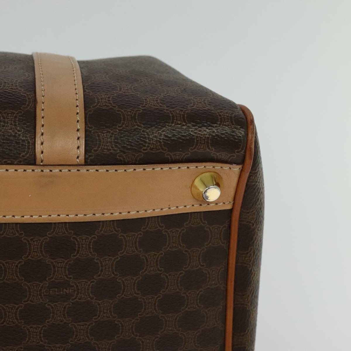 CELINE Macadam Canvas Hand Bag PVC Leather Brown Auth yk17342