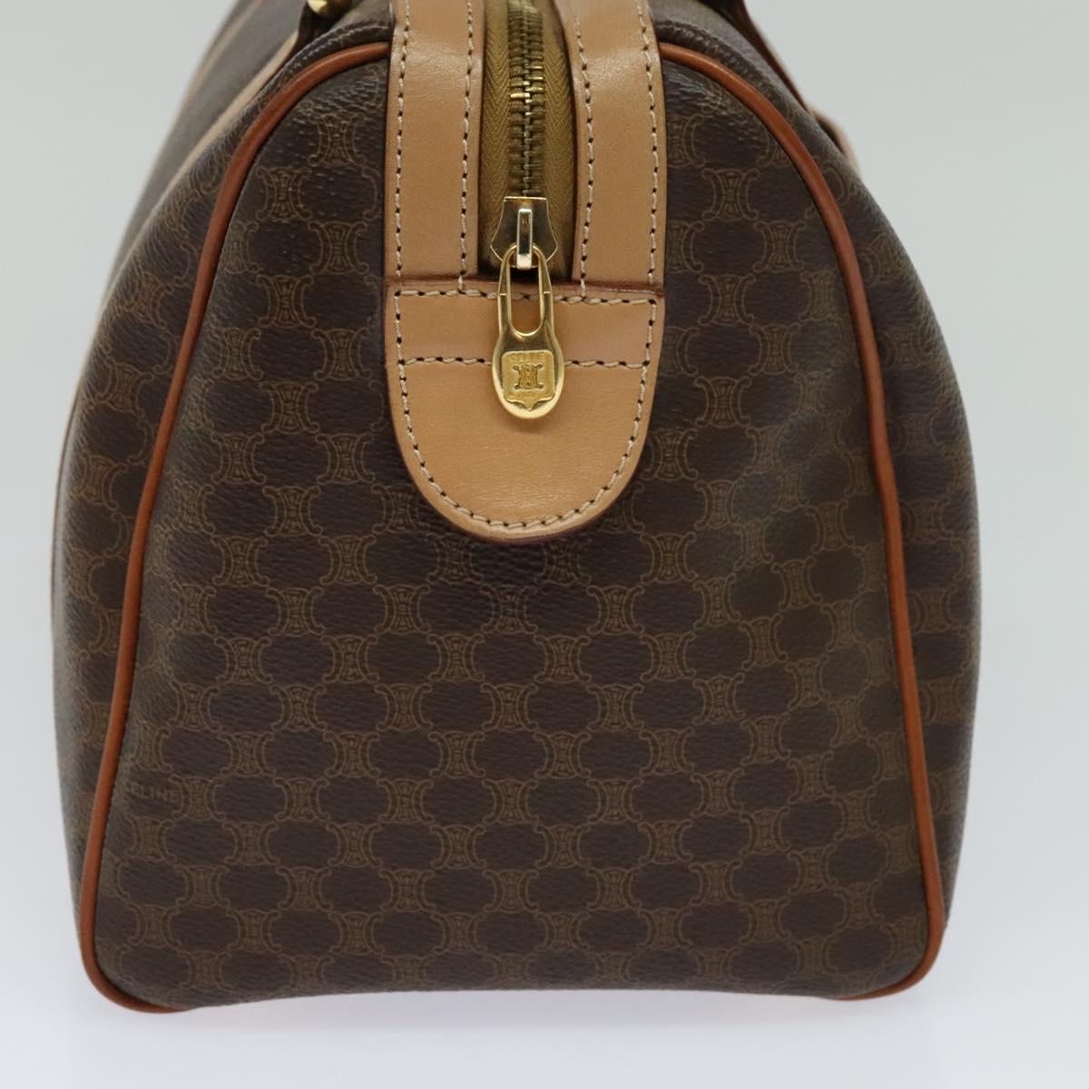 CELINE Macadam Canvas Hand Bag PVC Leather Brown Auth yk17342