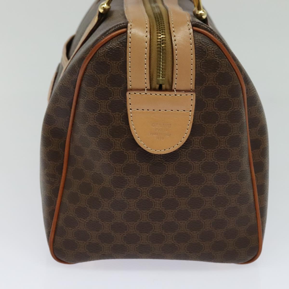 CELINE Macadam Canvas Hand Bag PVC Leather Brown Auth yk17342