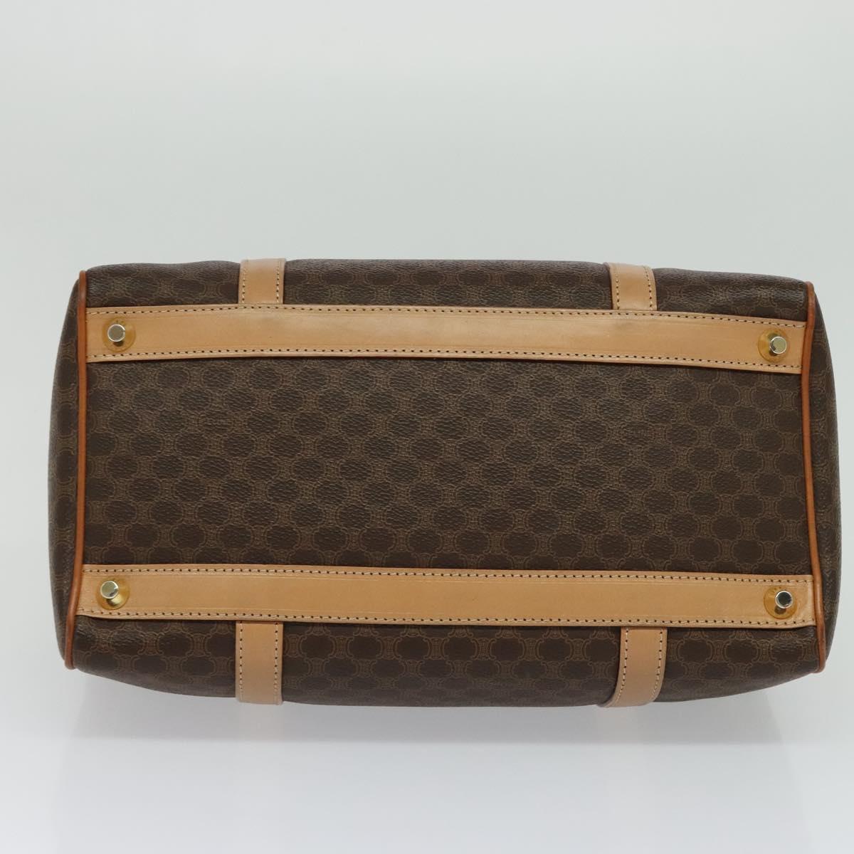 CELINE Macadam Canvas Hand Bag PVC Leather Brown Auth yk17342