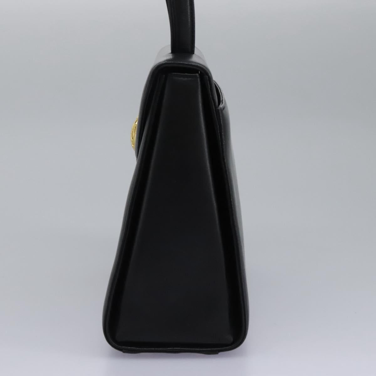 GIVENCHY Hand Bag Leather Black Gold Auth yk17377