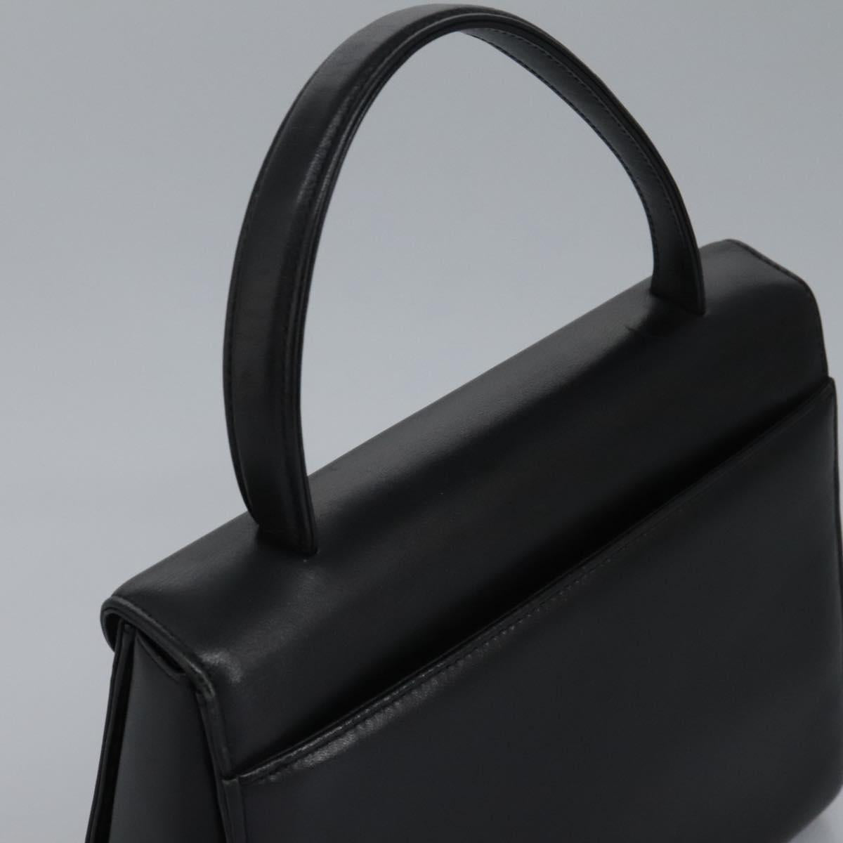GIVENCHY Hand Bag Leather Black Gold Auth yk17377