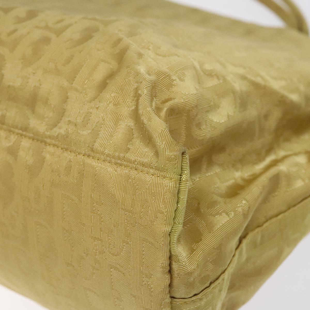 Christian Dior Trotter Canvas Tote Bag Yellow Auth yk17386
