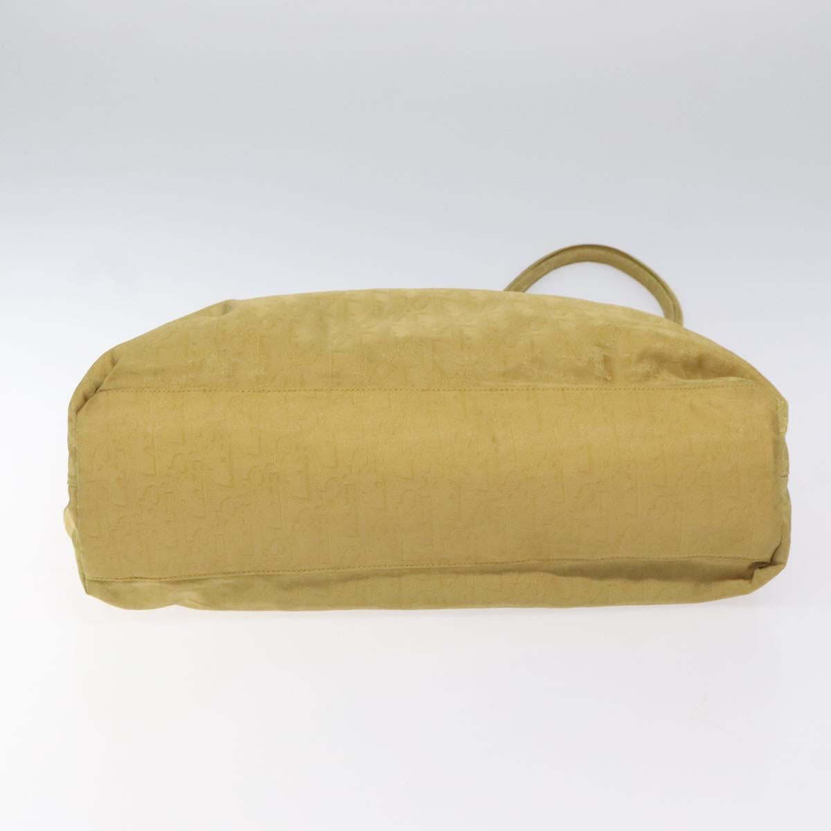Christian Dior Trotter Canvas Tote Bag Yellow Auth yk17386