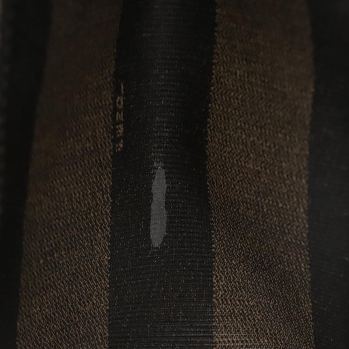 FENDI Pecan Canvas Tote Bag Brown Black Auth yk17395