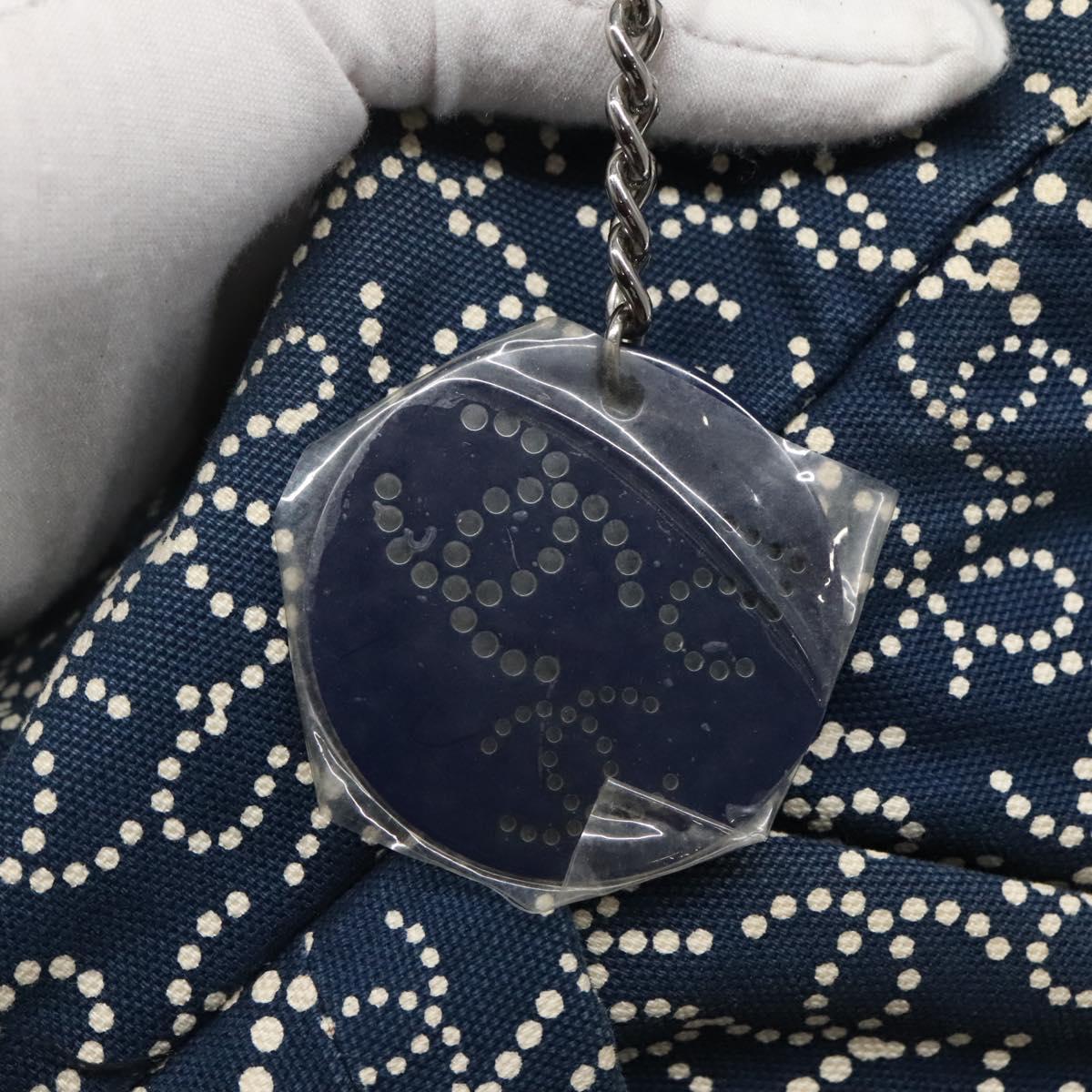 CHANEL Arabesque Tote Bag Canvas Navy CC Auth yk17405