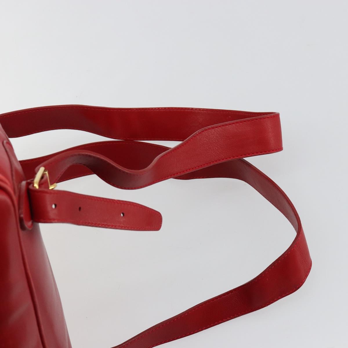 GUCCI Bamboo Backpack Leather Red Gold 003 2058 0016 Auth yk17469