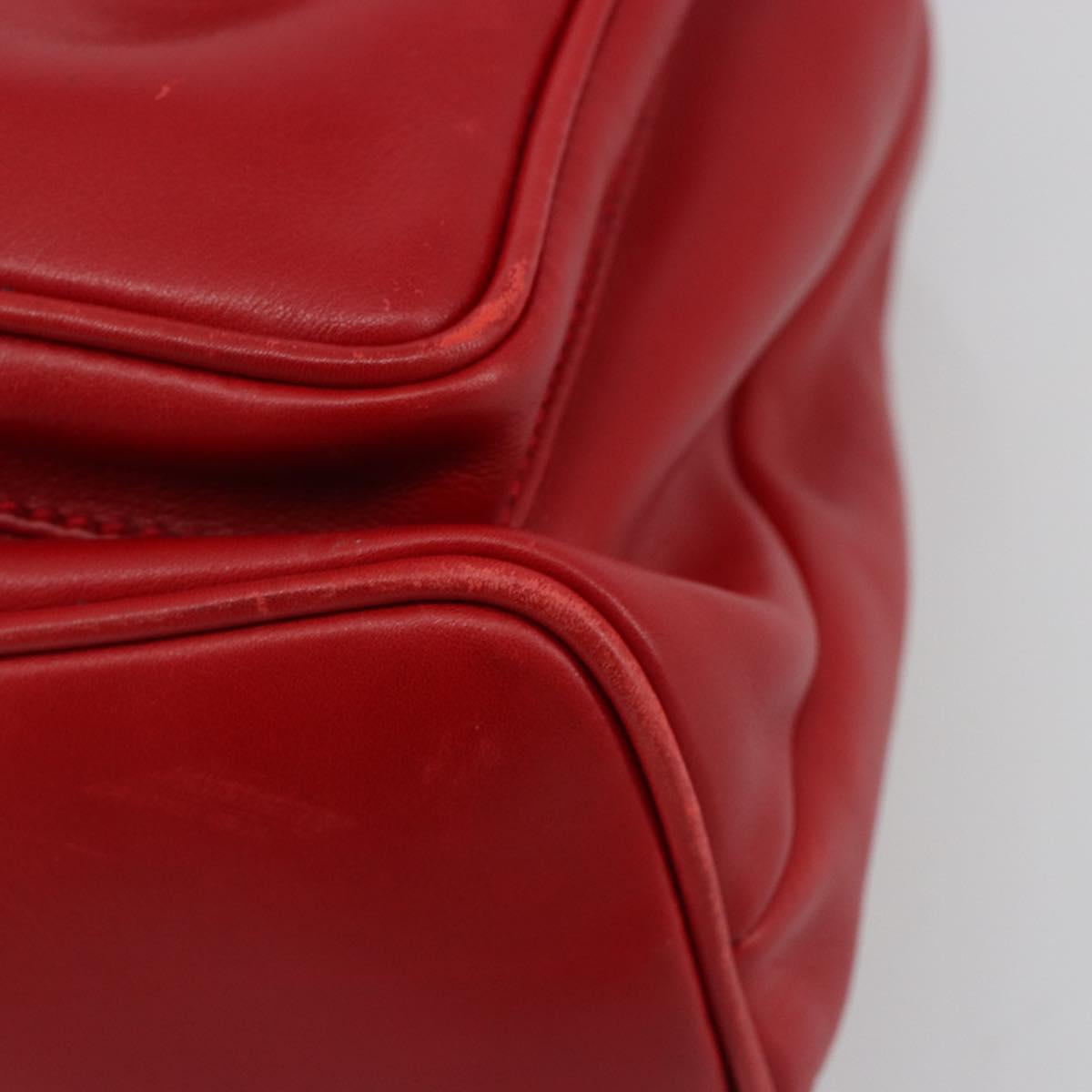 GUCCI Bamboo Backpack Leather Red Gold 003 2058 0016 Auth yk17469