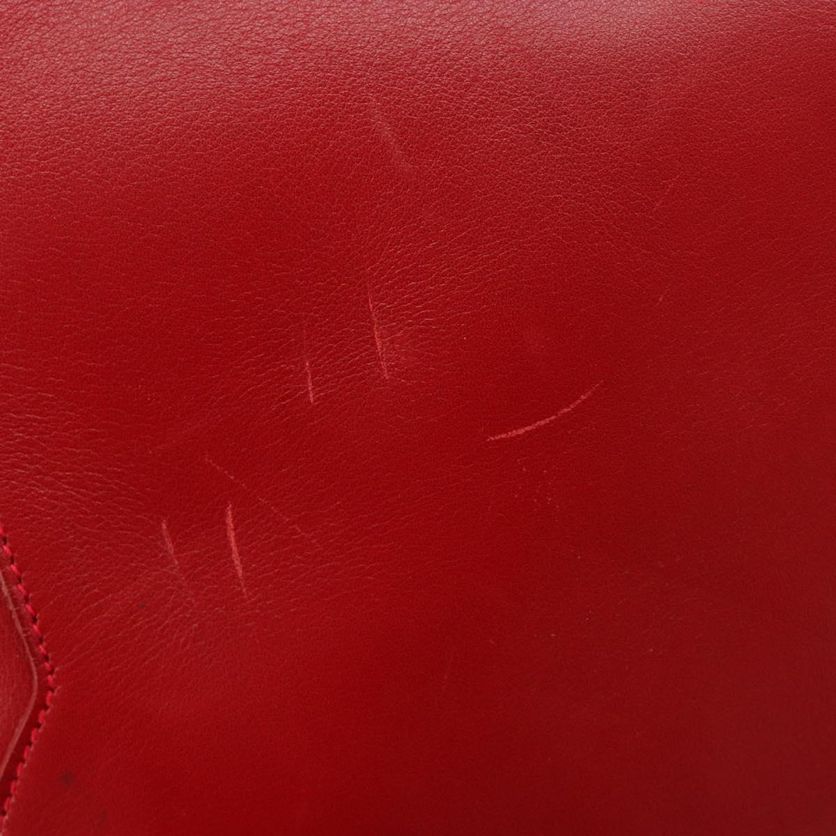 GUCCI Bamboo Backpack Leather Red Gold 003 2058 0016 Auth yk17469