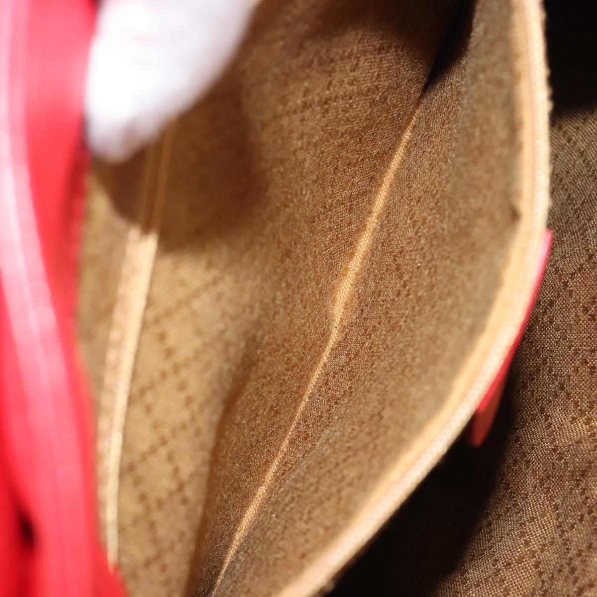 GUCCI Bamboo Backpack Leather Red Gold 003 2058 0016 Auth yk17469