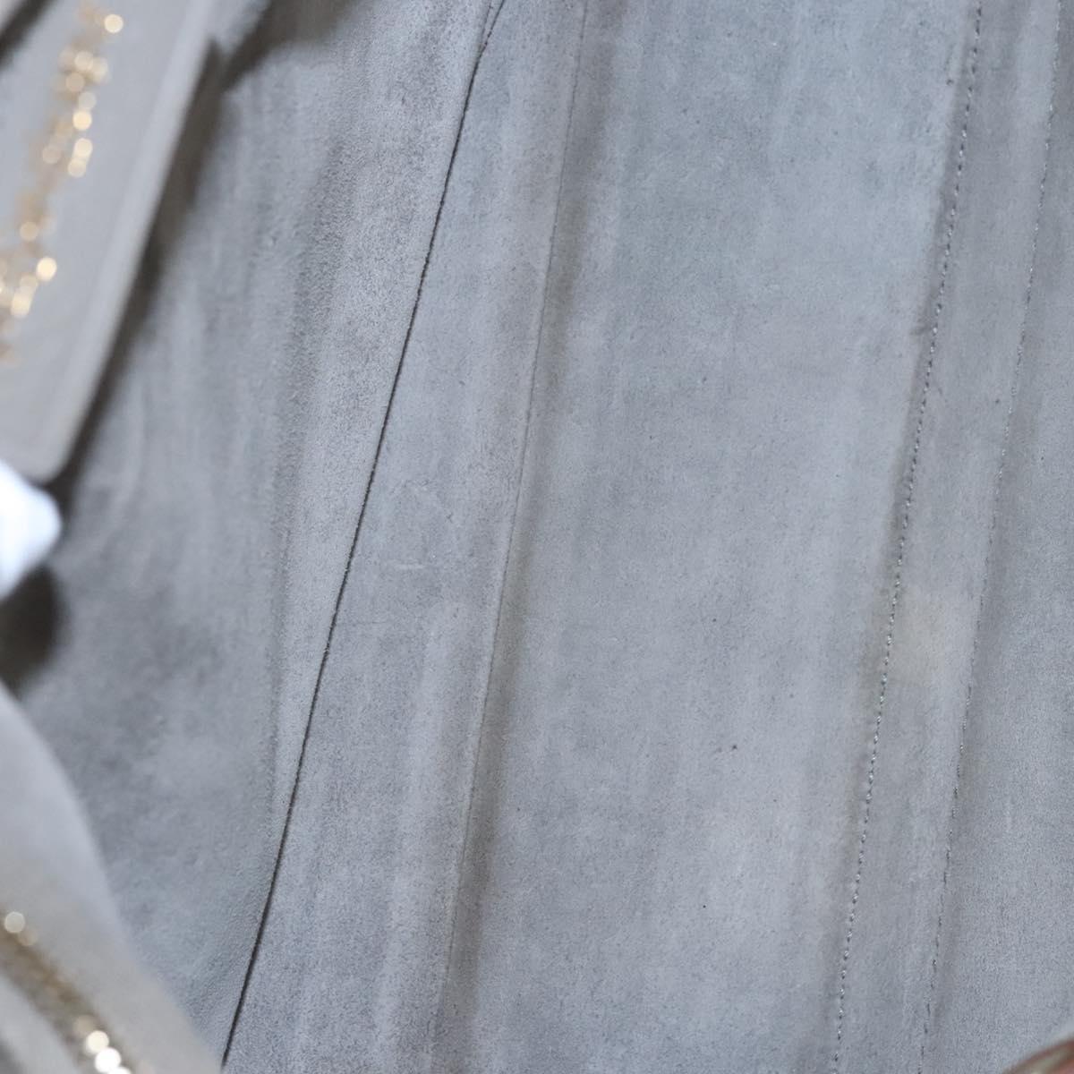 SAINT LAURENT Muse Hand Bag Leather Gray Brown Auth yk17484