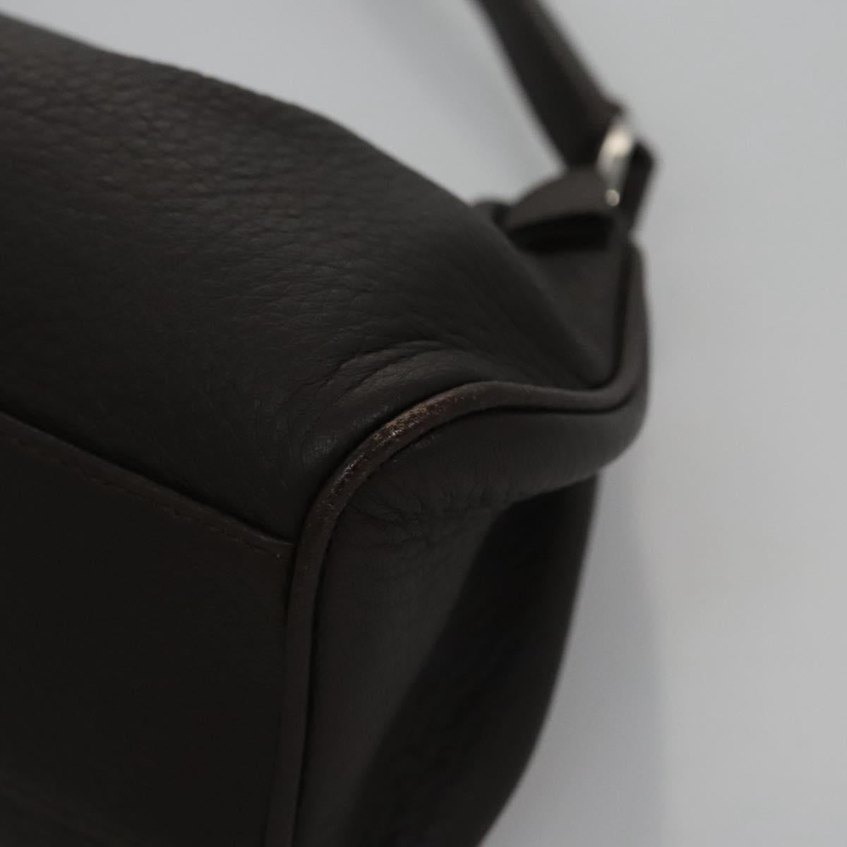 BVLGARI Hand Bag Leather Brown Auth yk17514