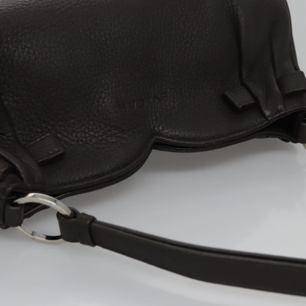 BVLGARI Hand Bag Leather Brown Auth yk17514