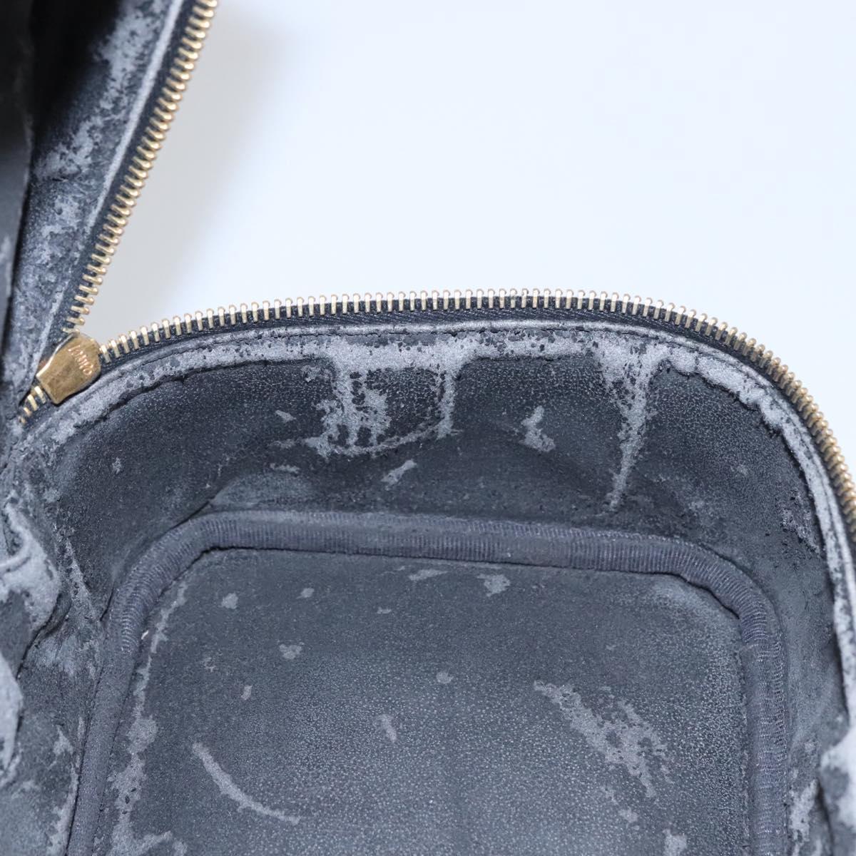 CHANEL COCO Mark Vanity Pouch Caviar Skin Black Gold CC Auth yk17517