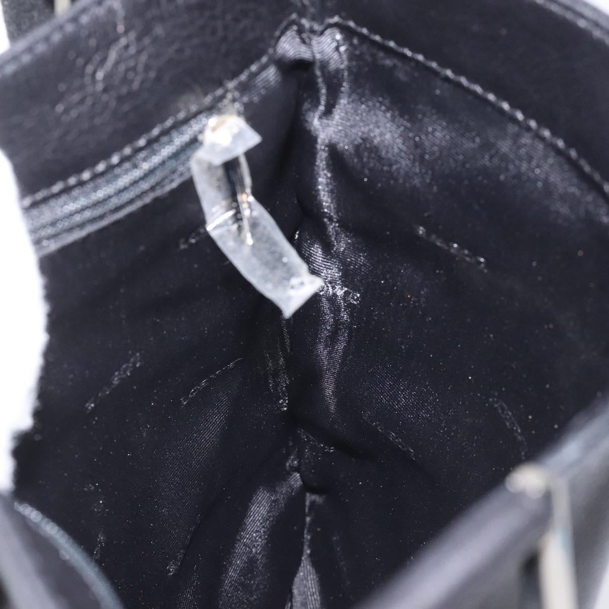 LOEWE Anagram Shoulder Bag Leather Black Silver Auth yk17569