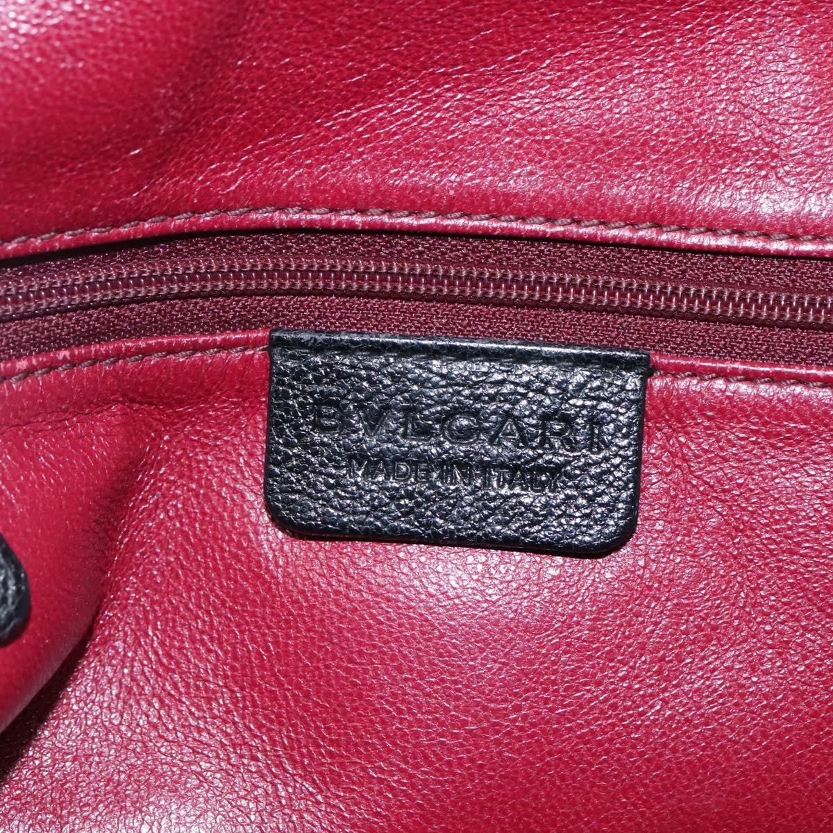 BVLGARI Chandra Tote Bag Leather Black Gold Auth yk17602