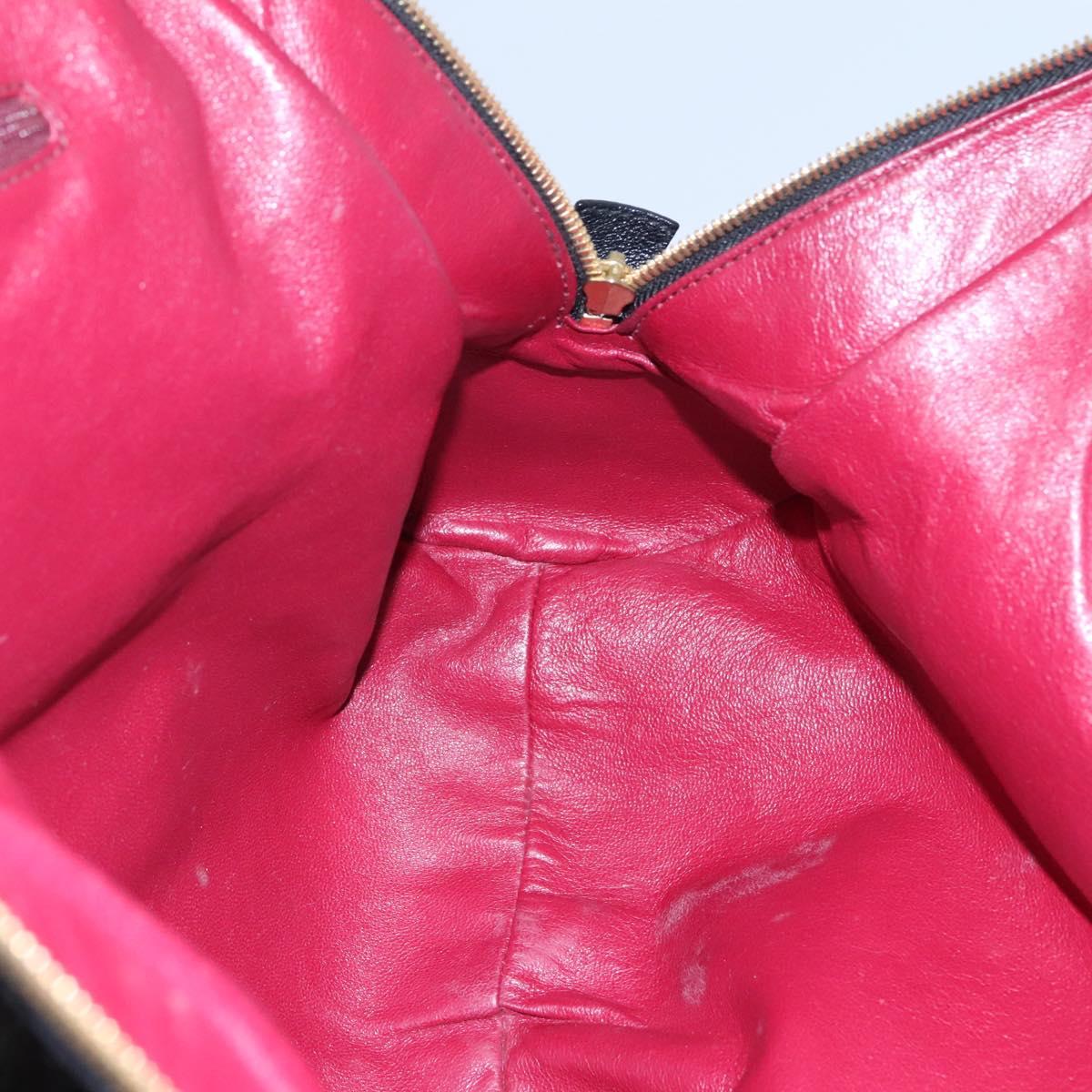 BVLGARI Chandra Tote Bag Leather Black Gold Auth yk17602