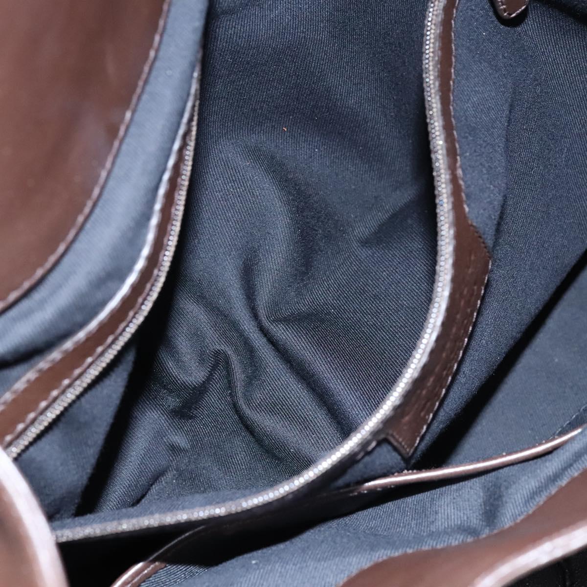 BVLGARI Chandra Shoulder Bag Leather Brown Gold Auth yk17622