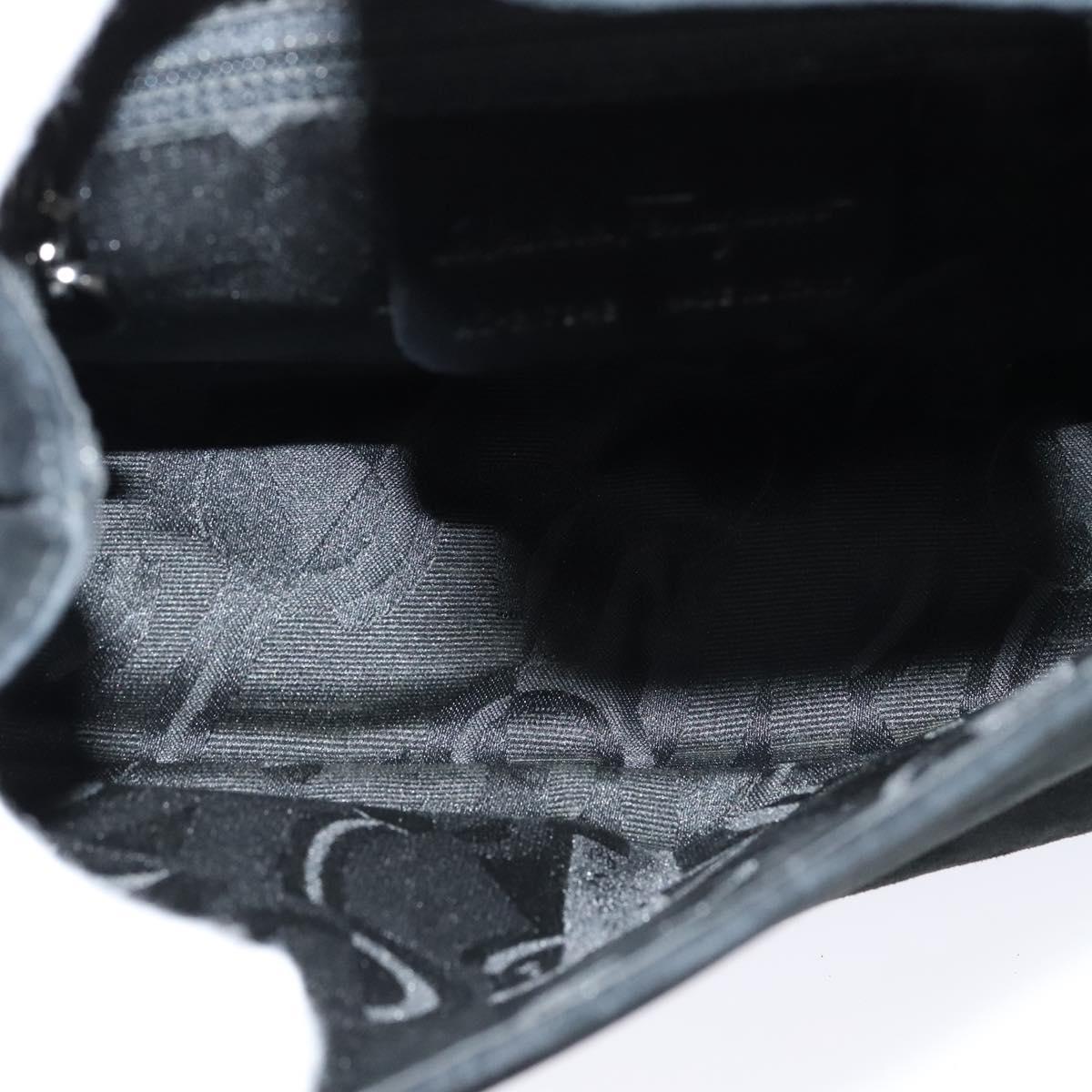 Salvatore Ferragamo Vala Hand Bag Suede Black Auth yk17641