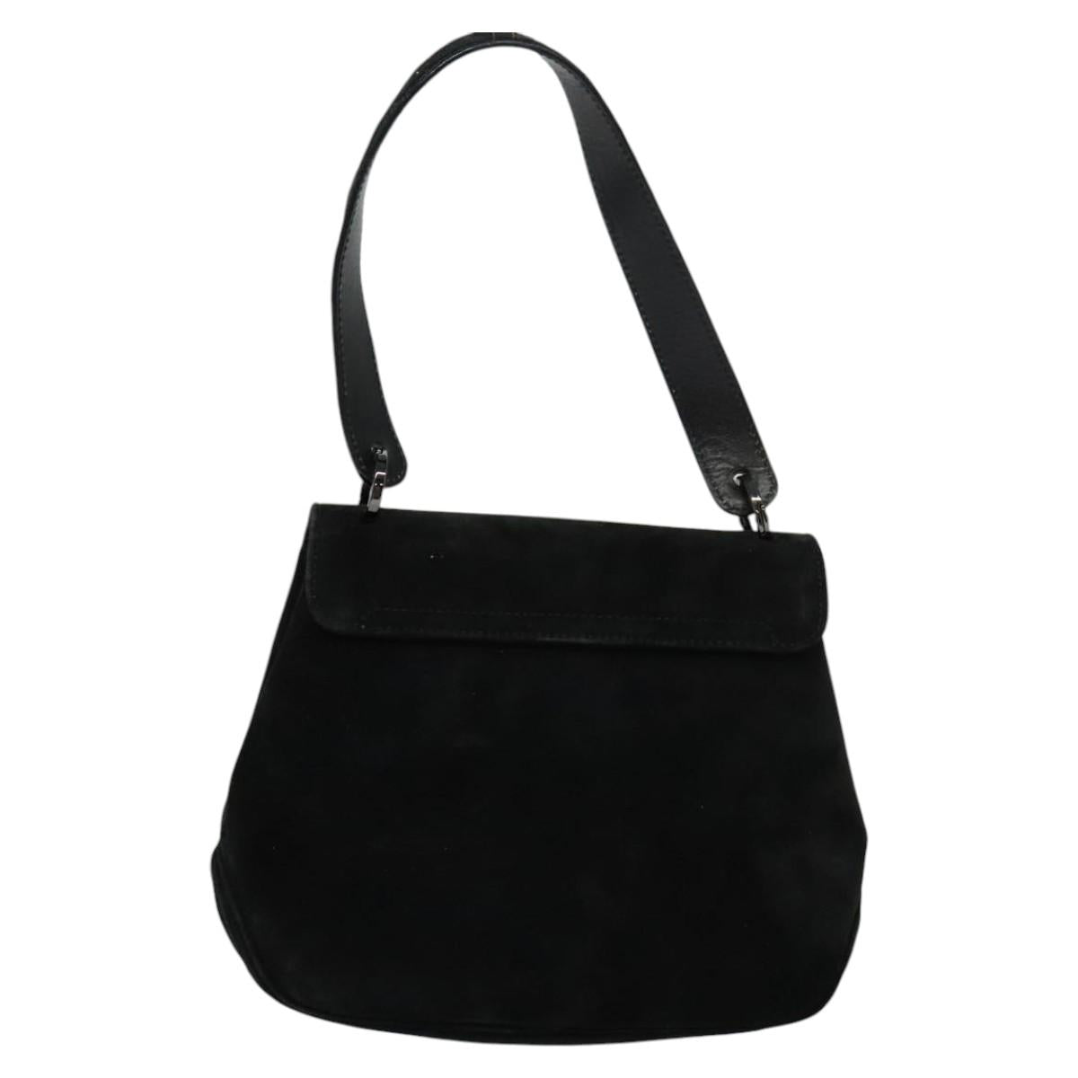 Salvatore Ferragamo Vala Hand Bag Suede Black Auth yk17641