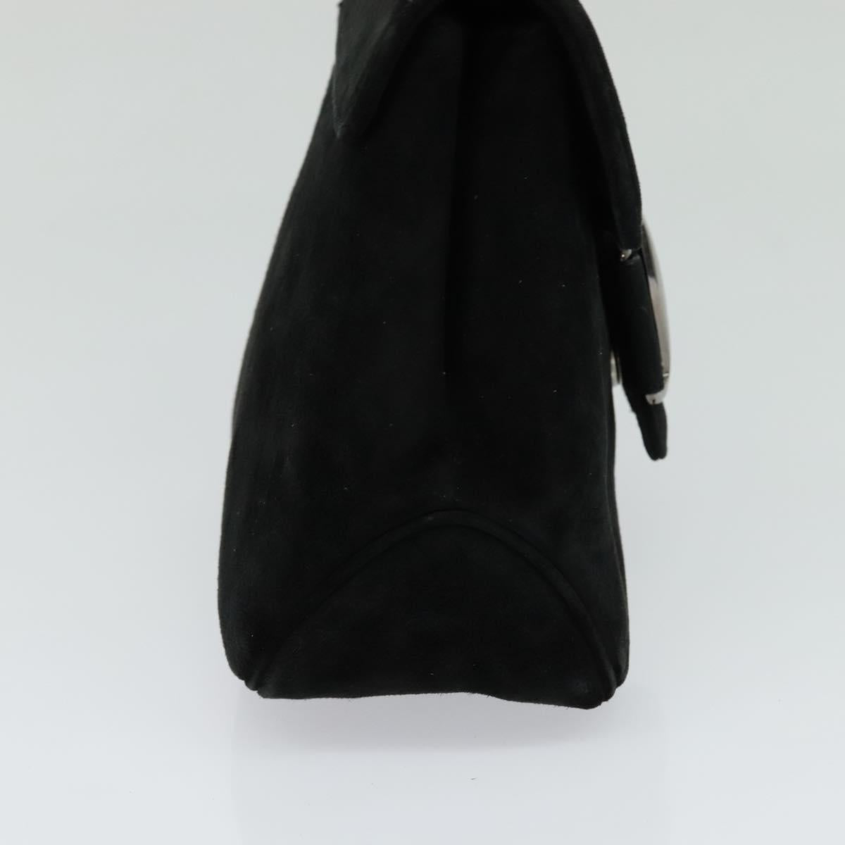 Salvatore Ferragamo Vala Hand Bag Suede Black Auth yk17641