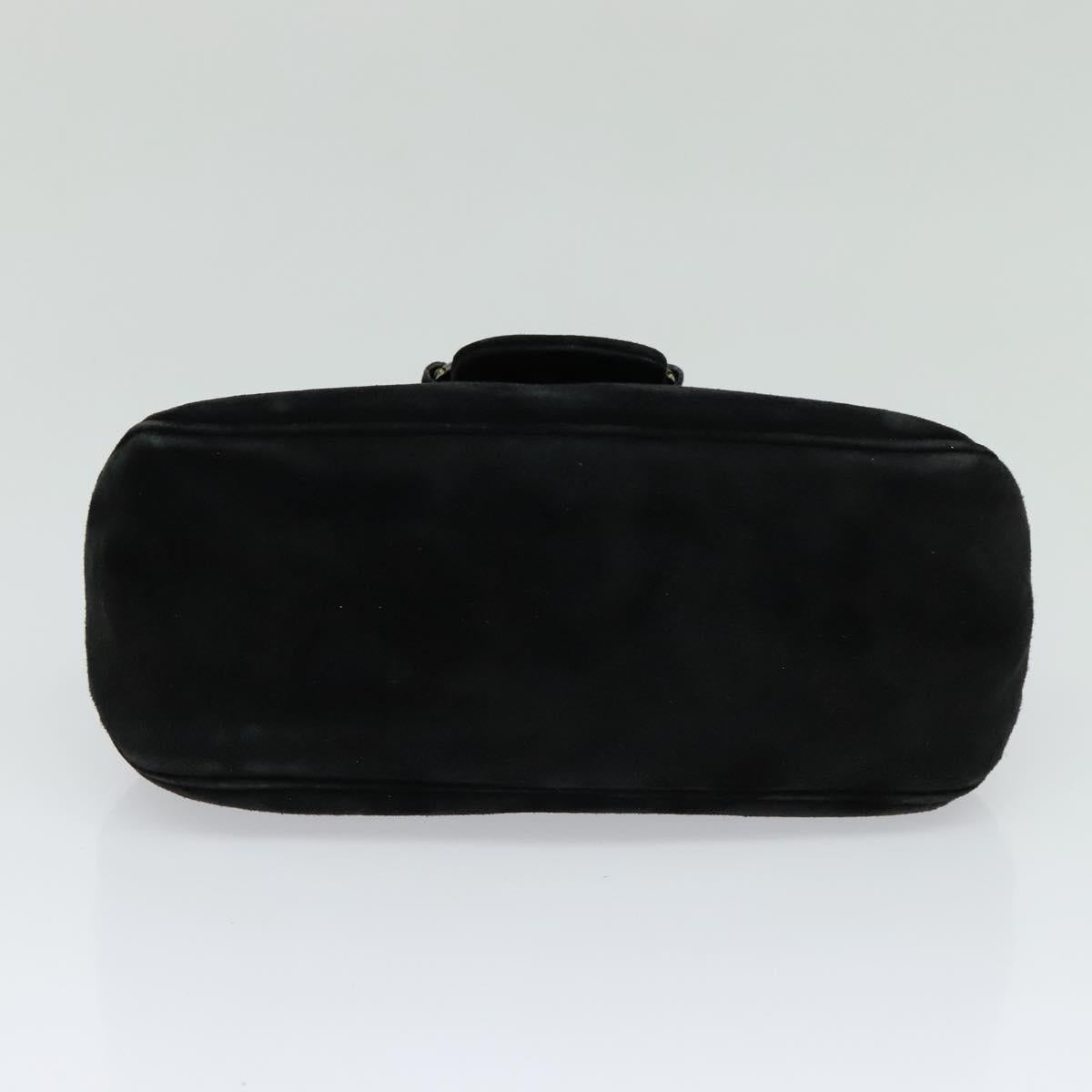 Salvatore Ferragamo Vala Hand Bag Suede Black Auth yk17641